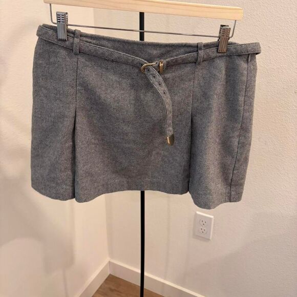 Reformation Dresses & Skirts - Reformation Grey Pleated Belted Mini Skirt Size 10